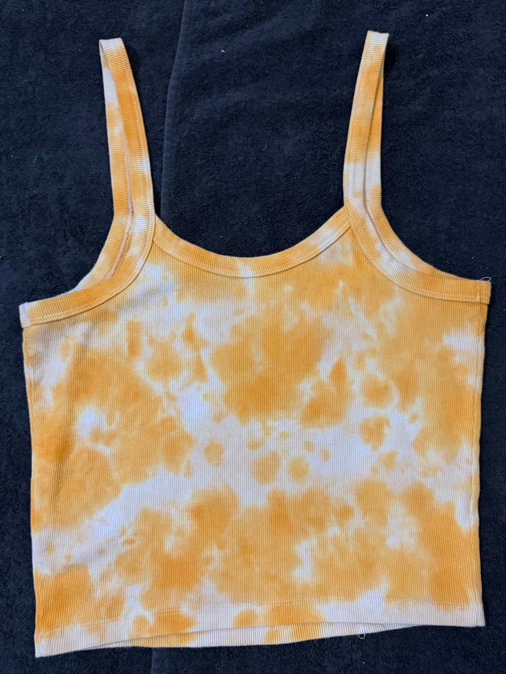 Tie-Dye Ribbed Tank Top - Orange